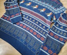 Navy Christmas Jumper  Size Large