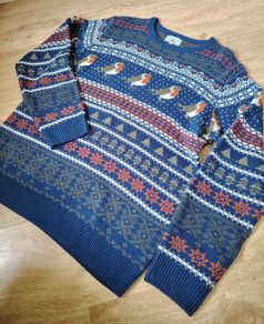 Navy Christmas Jumper  Size Large