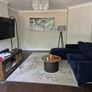 Navy velvet chaise sofa Image 2