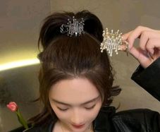 Metal Pearl  Hair Claw Clip