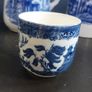 Beautiful Antique Blue and White Willow Pattern Small Coffee Can Cup, English Made, Unknown Maker Image 5