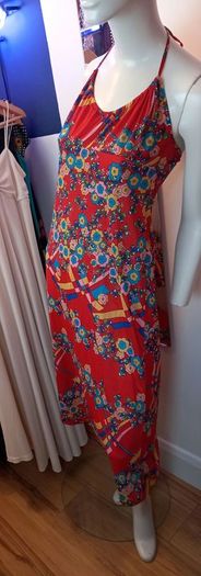 Psychedelic Festival Vintage Halter Dress