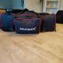 Neewer c-2.50 strobe lighting kit comprising off     3 strobes 2 soft boxes 2 umbrellas 1 barn doors 1 grid 3 stands and a set of four gels. All comes in a carry bag the bag isn't in great condition but could probably be fixed up a bit. Image 4