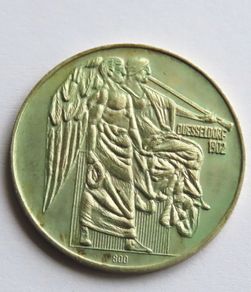 Germany 1902 Silver antique coin medal Dusseldorf