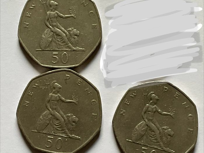 Elizabeth II 2nd portrait 1970 1979 1980 50p uk coins