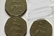Elizabeth II 2nd portrait 1970 1979 1980 50p uk coins