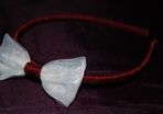 Handmade organza hairband with white bow