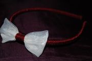 Handmade organza hairband with white bow