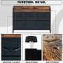 _Chest of Drawers with 5 Drawers Suede Fabric Cabinet Low Sideboard Vintage Highboard Metal Cabinets Organiser TV Cabinet Small Kitchen Bedroom Office Living Room Black + Grey Wood + Steel Image 7