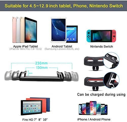 Ipad Tripod Stand, Height Adjustable iPad Stand Holder & Floor Stand with 360 Rotating iPad Tripod Mount for 4.5-12.9 Inch Tablets & Smartphones