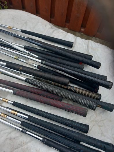 A Selection Of Golf Clubs.  All Left Handed Clubs