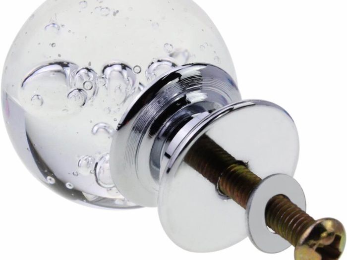 Clear Crystal Glass Drawer Knobs with Bubble Ball Cabinet Door Knobs Kitchen Cupboard Knobs Pull Handle 10 Pieces (MULTIPLE COLOURS)