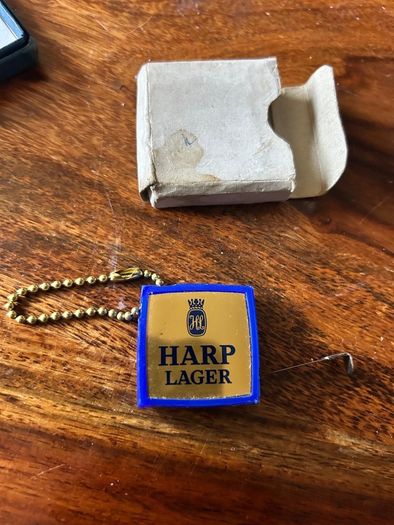 Vintage harp measuring tape key ring