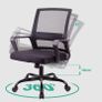 Adjustable office chair, ergonomic mesh swivel seat, with lumbar support, height adjustment, 360 degree rotation, and tilt function, mesh backrest for home office(Black) Image 6