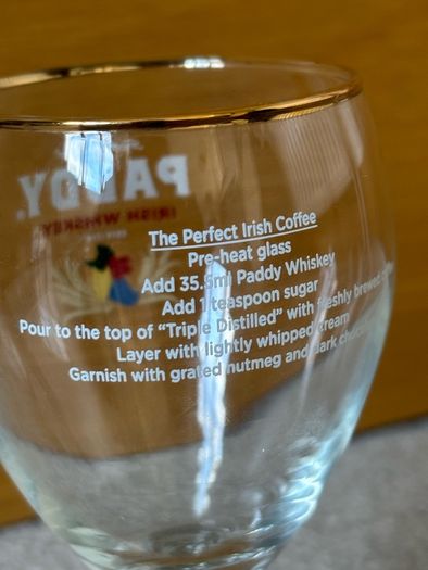 Vintage Paddy Irish Whiskey Glass