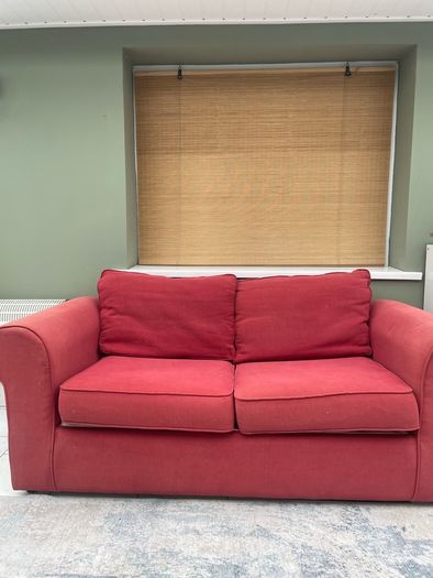 red sofa bed