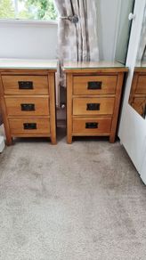 2  Solid Oak Bedside Lockers