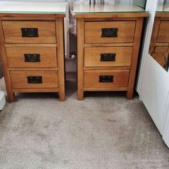 2  Solid Oak Bedside Lockers