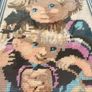 Vintage Wool Needlepoint Brother & Sister Wall Art Framed Textile Decor Image 3