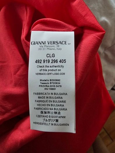 Versus Versace Red Zip Up Dress