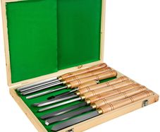 Lathe Chisel 8 Piece Wood Lathe Chisel Cutting Carving HSS Steel Blades Wood Turning Tools Lathe Chisel Set for Storage for Wood Turning Hardwood One Free Chisel