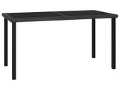 Garden Dining Table Black 140x70x73 cm Poly Rattan