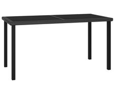 Garden Dining Table Black 140x70x73 cm Poly Rattan