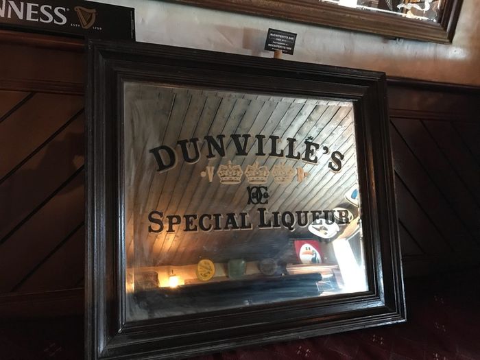 Dunvilles Three Crown Whisky Advertising Pub Mirror 740mm x 640mm