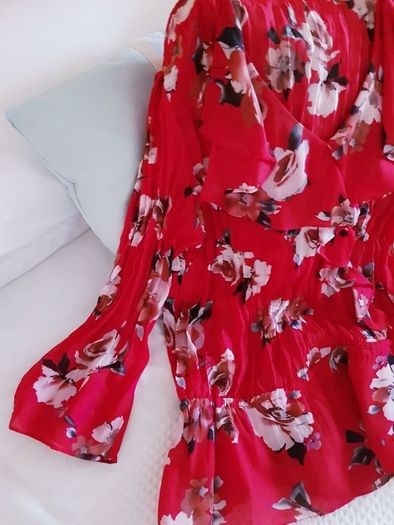 NY Collection Red Floral Blouse - Size 12