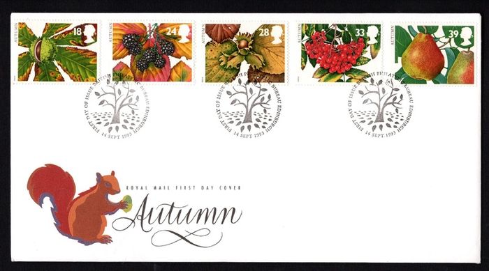 1993 Great Britain The Four Seasons: Autumn Royal Mail Addressed First Day Cover (FDC).