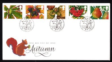 1993 Great Britain The Four Seasons: Autumn Royal Mail Addressed First Day Cover (FDC).