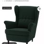 Green Velvet Wingback Armchair and Footstool - Strandmon Image 4