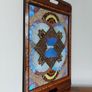 Vintage Brazilian Inlaid Iridescent Morpho Butterfly Wing Hardwood Tray Image 2