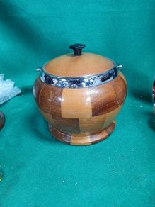 Wooden biscuit barrel