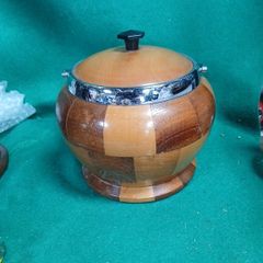 Wooden biscuit barrel