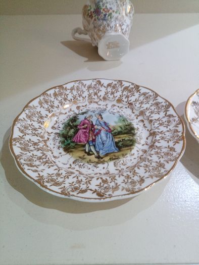 Bone China Tea Trio / Set, 22k Gold Rim