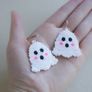 Handmade Beaded Cute Ghost Earrings Image 3