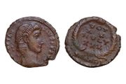Constantius II. Ae Follis 13mm 1,7g 337-361 AD Antioch  votxx mvlt xxx