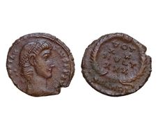 Constantius II. Ae Follis 13mm 1,7g 337-361 AD Antioch  votxx mvlt xxx