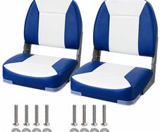 Boat Seat Low Back Fold-Down Fishing Boat Chair with Sponge Padding 2 Pack