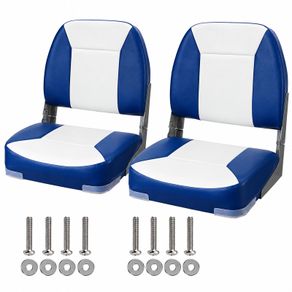Boat Seat Low Back Fold-Down Fishing Boat Chair with Sponge Padding 2 Pack