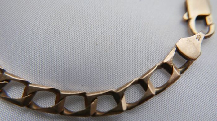 Vintage Solid Gold 9 Ct Gold 375  Men's Bracelet 8,5" -  9,97g
