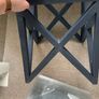 Wood and Brushed Steel side Table Image 7