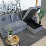 Corner Sofa Bed with Storage  Grey velvet 215 Image 4