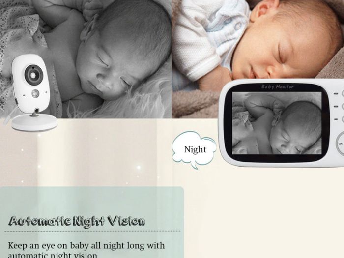 Wireless Video Color Baby Monitor with 3.2Inches LCD 2 Way Audio Talk Night Vision Surveillance Security Camera Babysitter