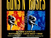 Guns n Roses Slane Castle 1992 concert poster with ticket reproduction print