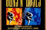 Guns n Roses Slane Castle 1992 concert poster with ticket reproduction print
