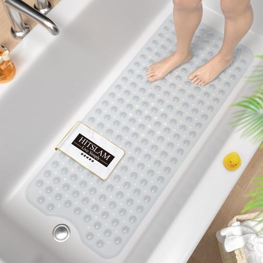 HITSLAM Non Slip Bath Mat for Tub 101 x 40 cm Clear Shower Mat - Brand New