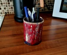 Handmade Ceramic Pen Holder / Brush Pot - One of a Kind Studio Pottery