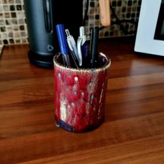 Handmade Ceramic Pen Holder / Brush Pot - One of a Kind Studio Pottery